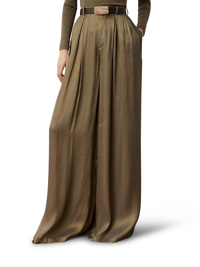 GREER LAMÉ PLEATED TROUSERS