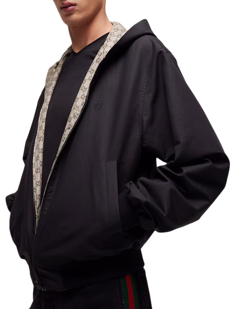 REVERSIBLE ZIP-UP JACKET IN COTTON FABRIC