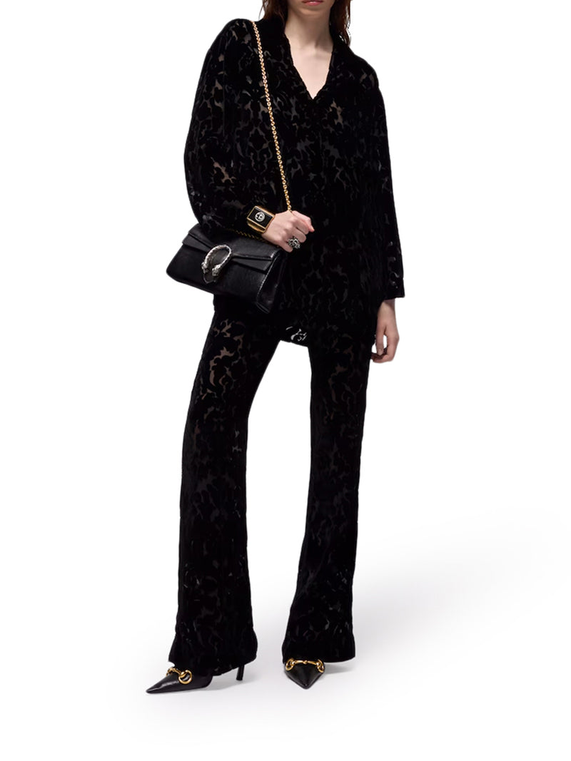 FLORAL DEVORÉ VELOUR SHIRT