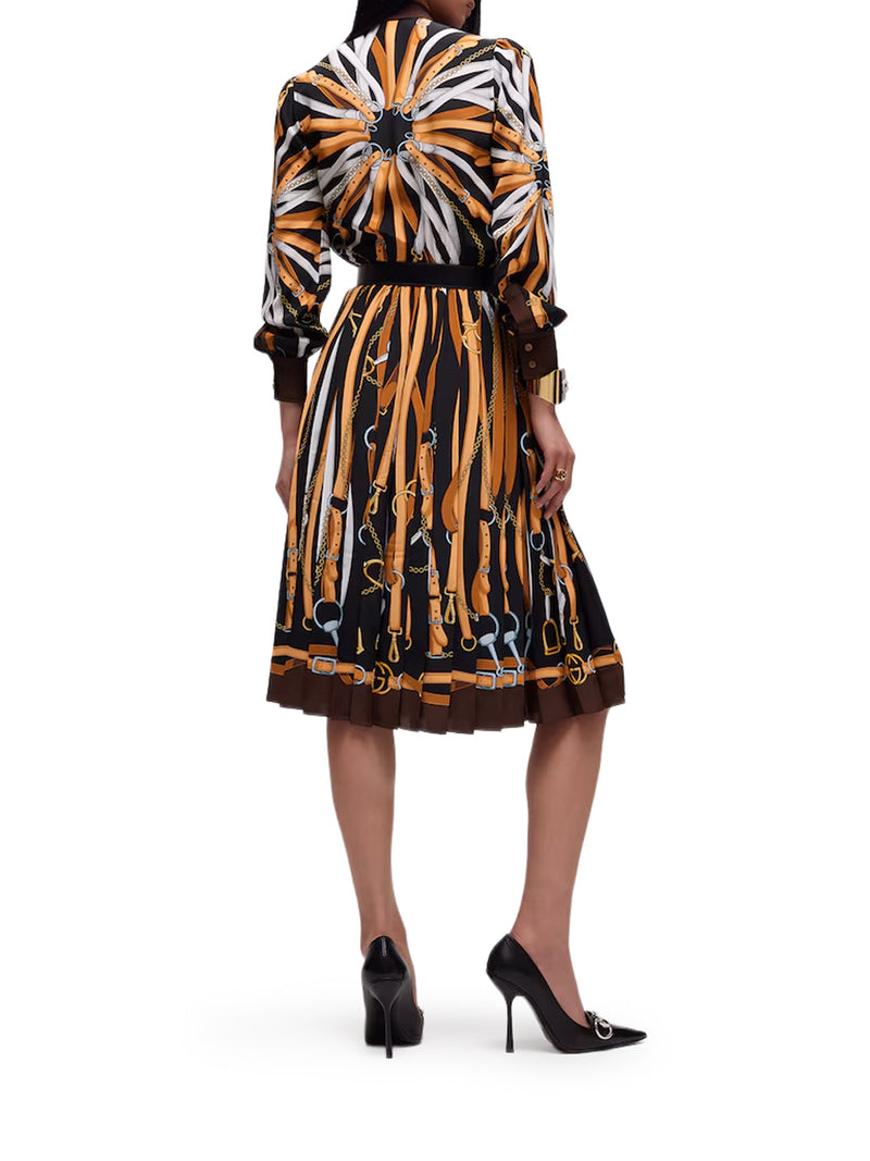 PRINTED SILK CHEMISIER DRESS