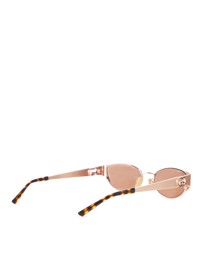 GOLD-TONED OVAL SUNGLASSES