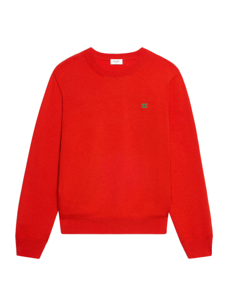 FINE WOOL SWEATER WITH TRIOMPHE EMBROIDERY