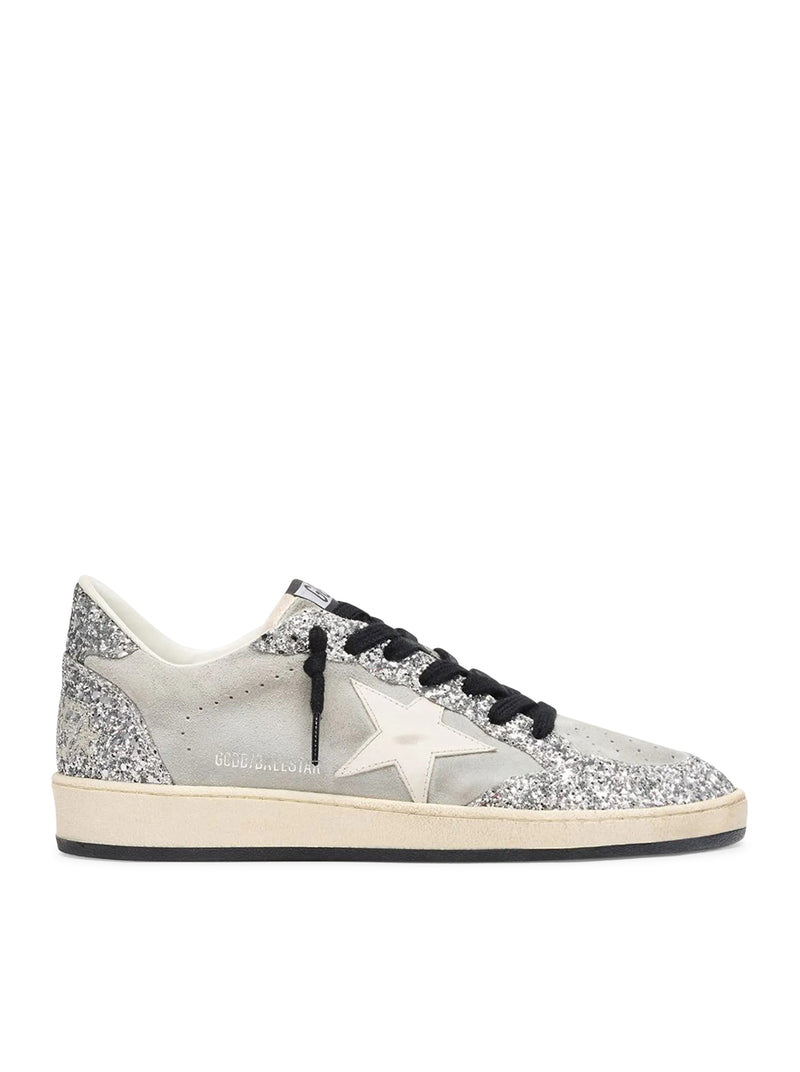 BALL-STAR SUEDE SNEAKERS WITH GLITTER INSERTS