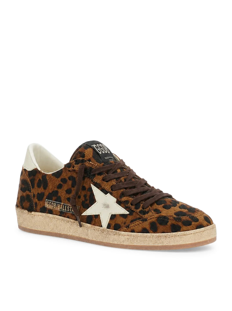 BROWN LEATHER BALL-STAR SNEAKERS