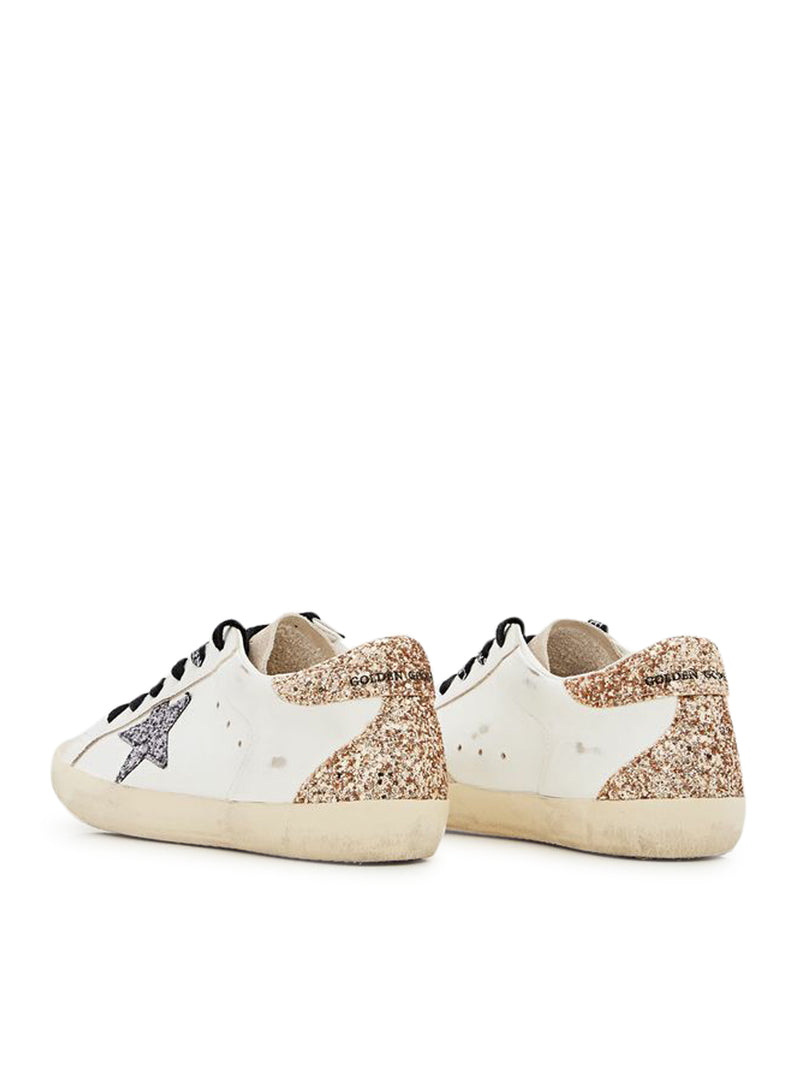 SUPER-STAR SNEAKERS IN LEATHER AND GLITTER