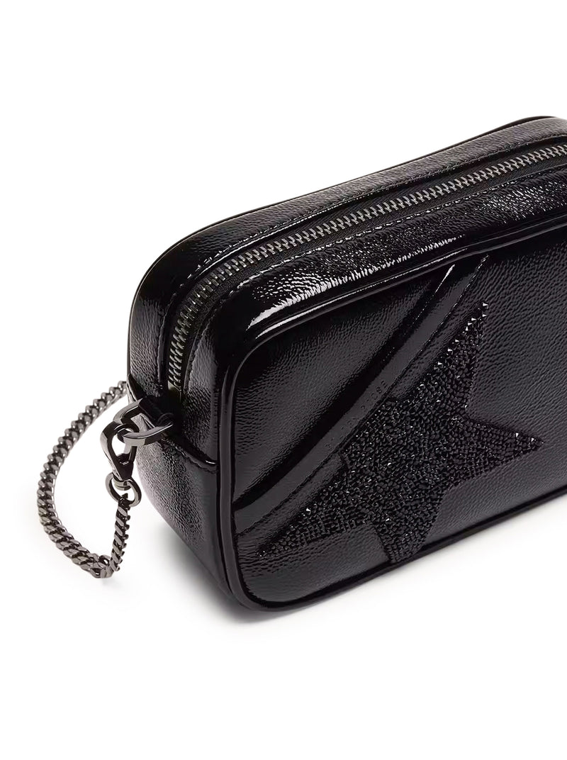 MINI STAR BAG IN BLACK LEATHER AND STAR WITH SWAROVSKI CRYSTALS
