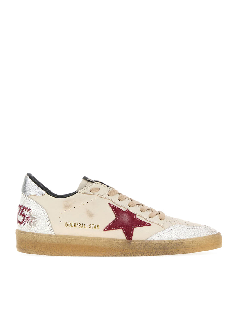 BALL-STAR LEATHER SNEAKERS WITH CRAQUELÉ INSERTS