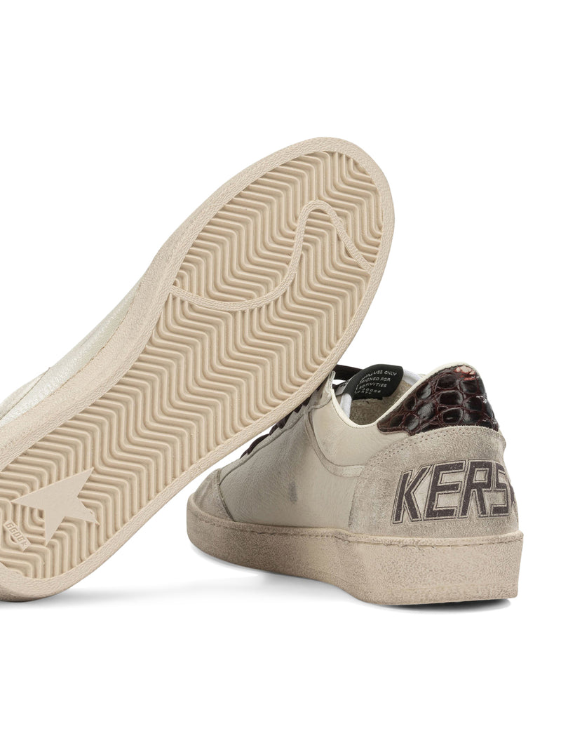 BALL-STAR SNEAKERS IN LEATHER WITH CROCODILE INSERTS