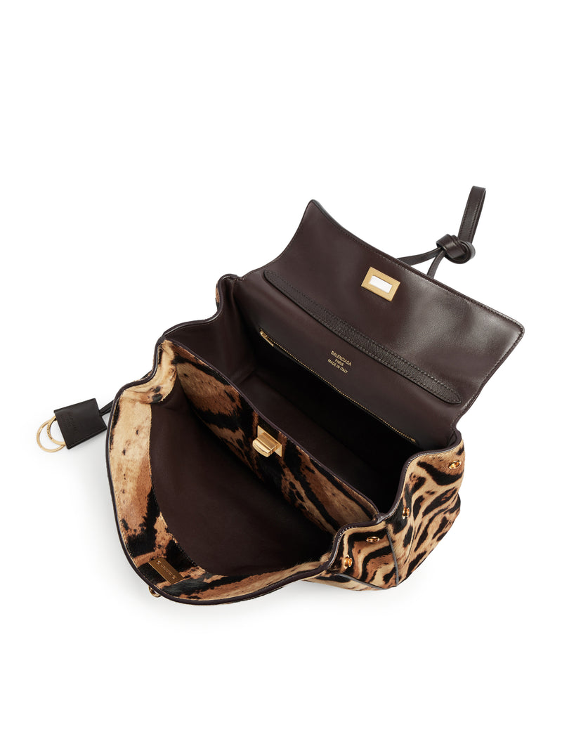 RODEO SMALL LEOPARD PRINT LEATHER HANDBAG
