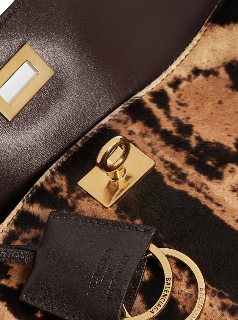 RODEO SMALL LEOPARD PRINT LEATHER HANDBAG