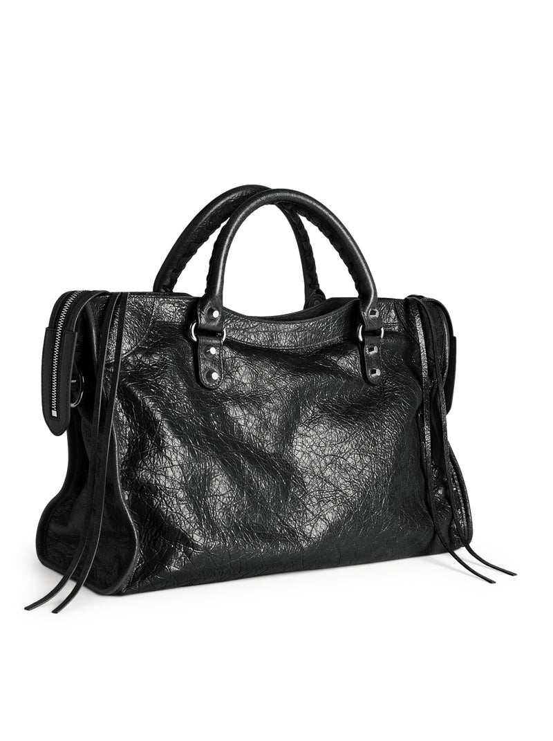 LE CITY MEDIUM BAG IN ARENA LAMBSKIN WITH POLISHED SILVER METAL DETAILS