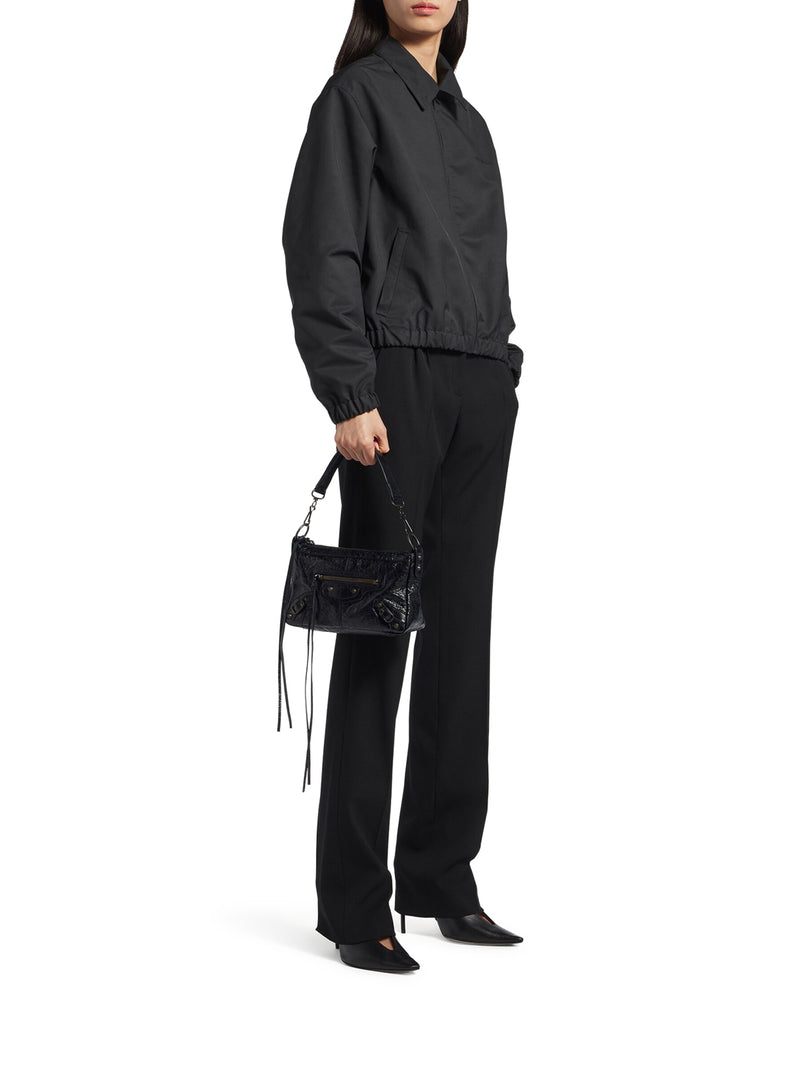 THE CITY MOTO MINI IN BLACK ARENA LAMBSKIN WITH BRASS FINISHINGS