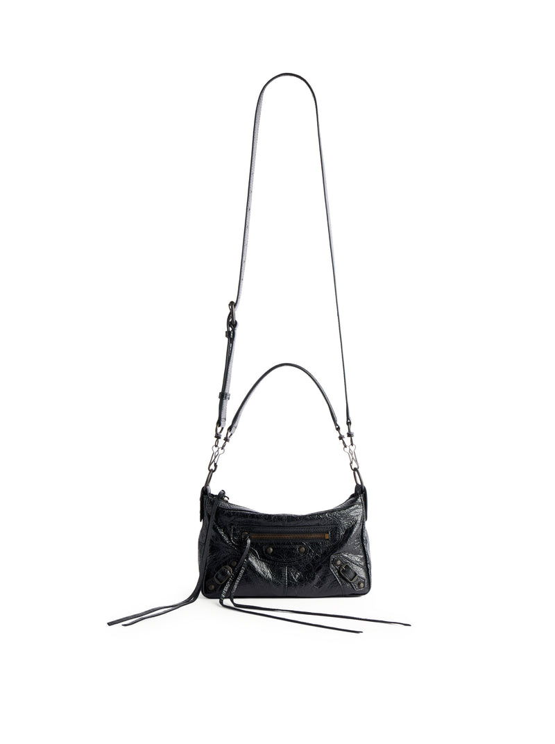 THE CITY MOTO MINI IN BLACK ARENA LAMBSKIN WITH BRASS FINISHINGS