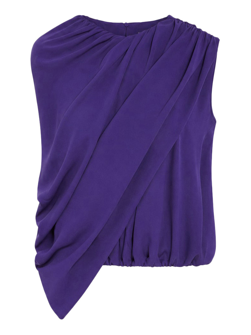WOMEN`S PURPLE CAPE TOP