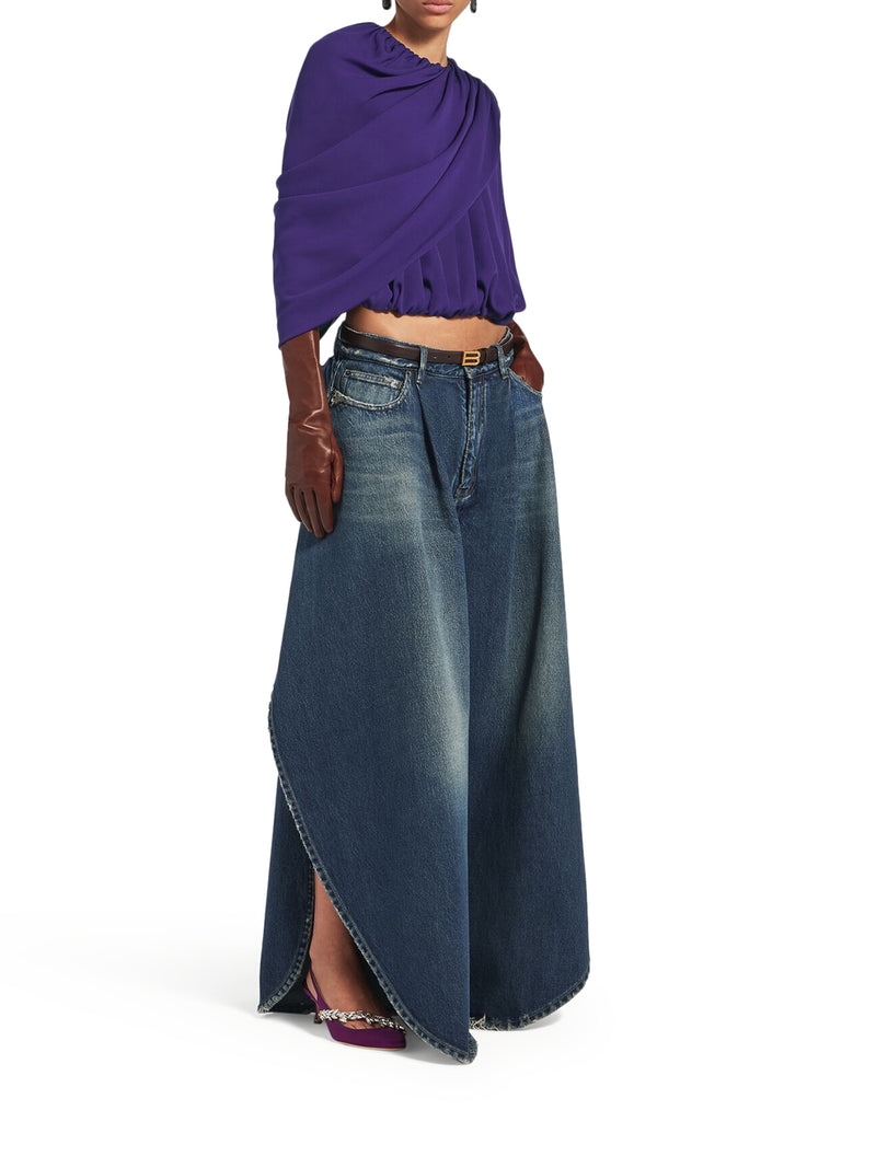 WOMEN`S PURPLE CAPE TOP