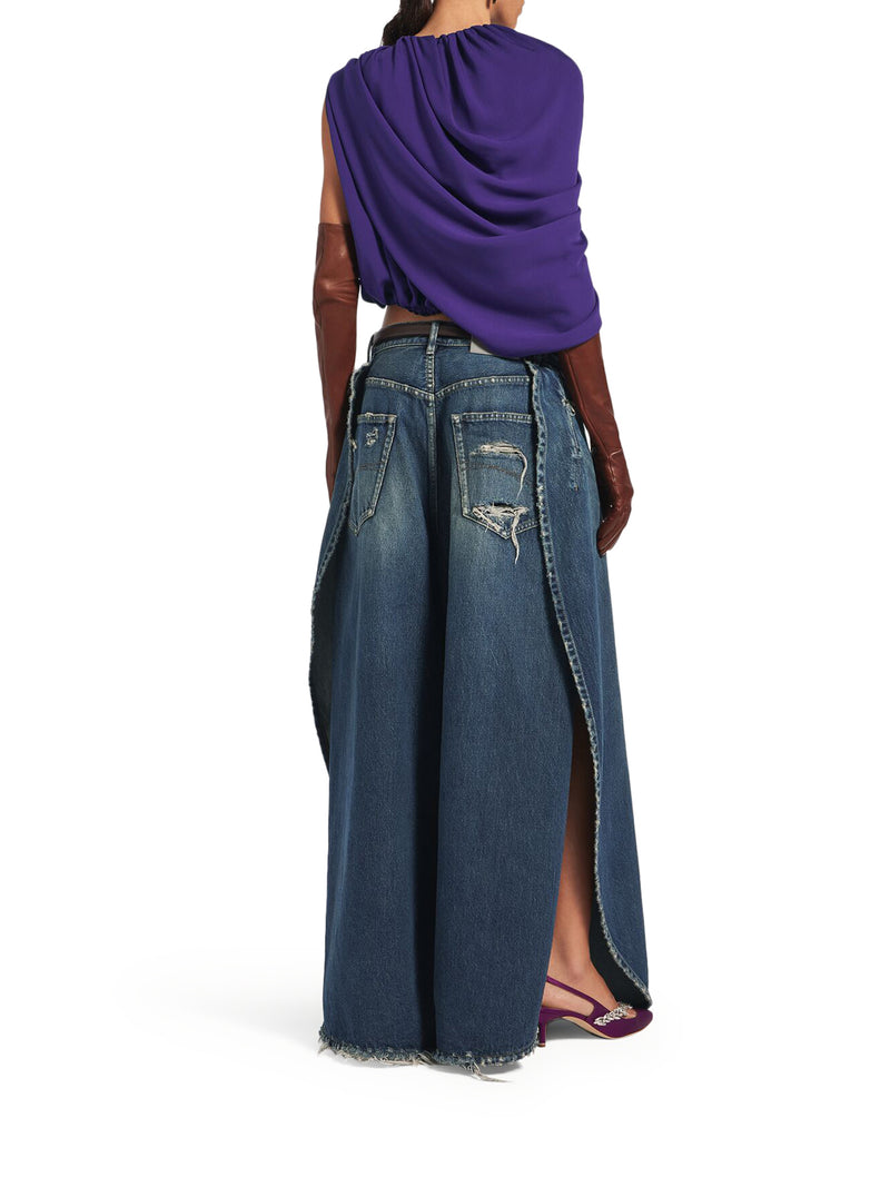 WOMEN`S PURPLE CAPE TOP