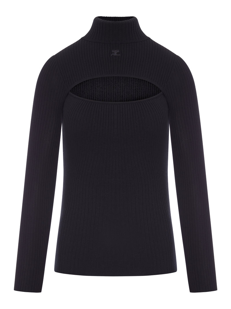 RIBBED SWEATER WITH CUT-OUT DETAIL