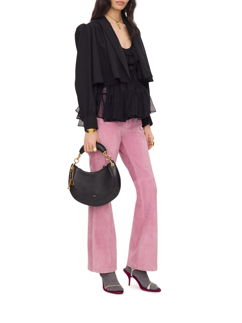 SMALL CHLOÉ BANANA ZIPPED HOBO IN SOFT LEATHER