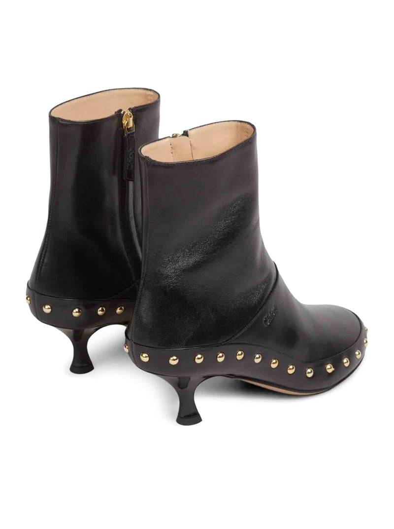 JUNIE LEATHER BOOTS WITH STUDDED DETAILS