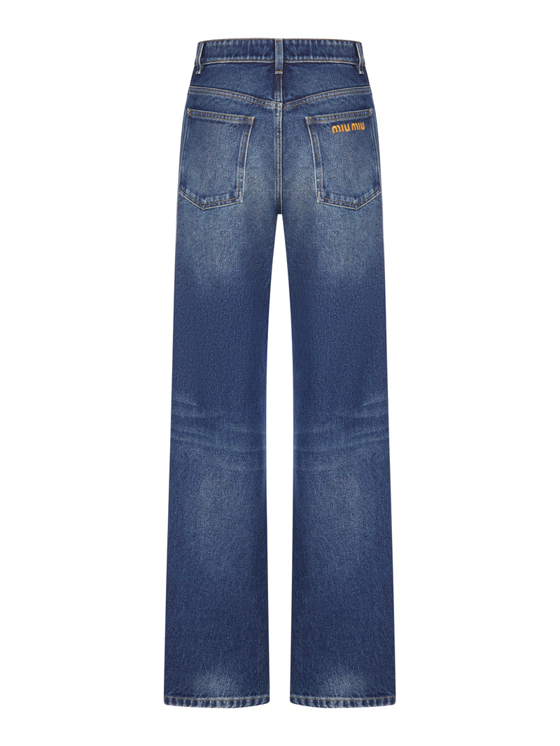 WIDE-LEG JEANS IN DÉLAVÉ-EFFECT DENIM