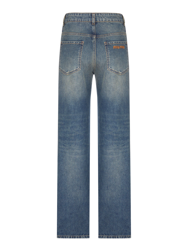 FIVE POCKET STRAIGHT LEG JEANS