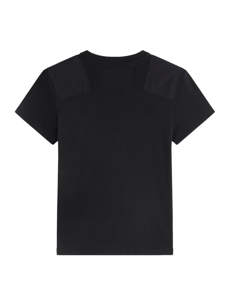 BLACK COTTON PATCHED T-SHIRT
