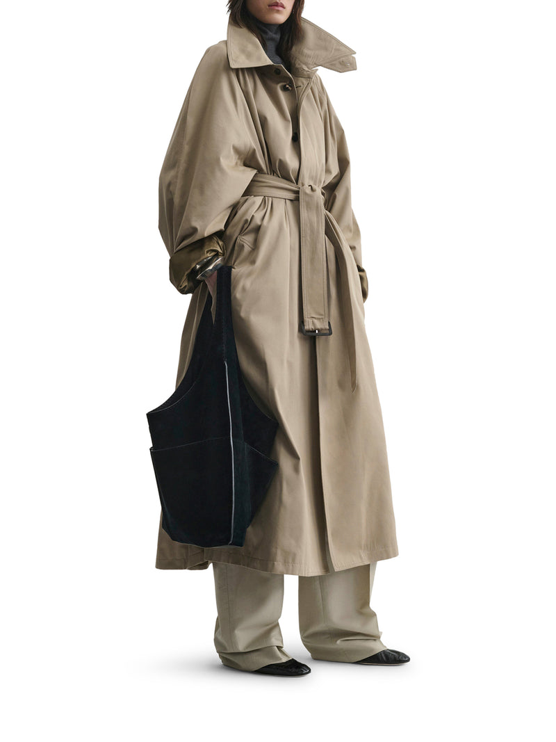 LONG COTTON TRENCH COAT