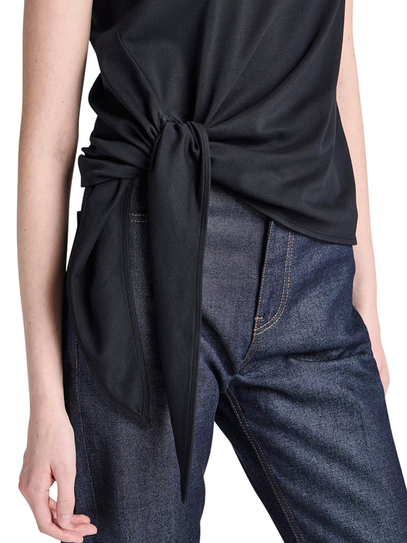 COTTON TANK TOP WITH KNOTTED HEM