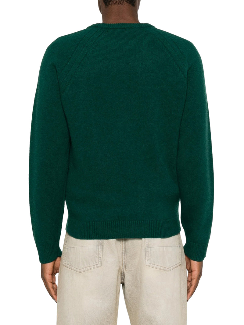 WOOL SWEATER WITH CONTRASTING LOGO