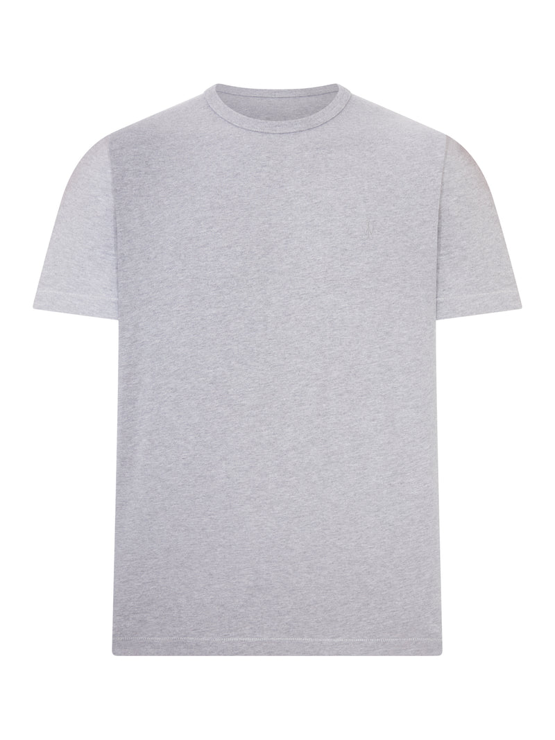 T-SHIRT WITH ANCHOR EMBROIDERED IN MEDIUM GREY MÉLANGE
