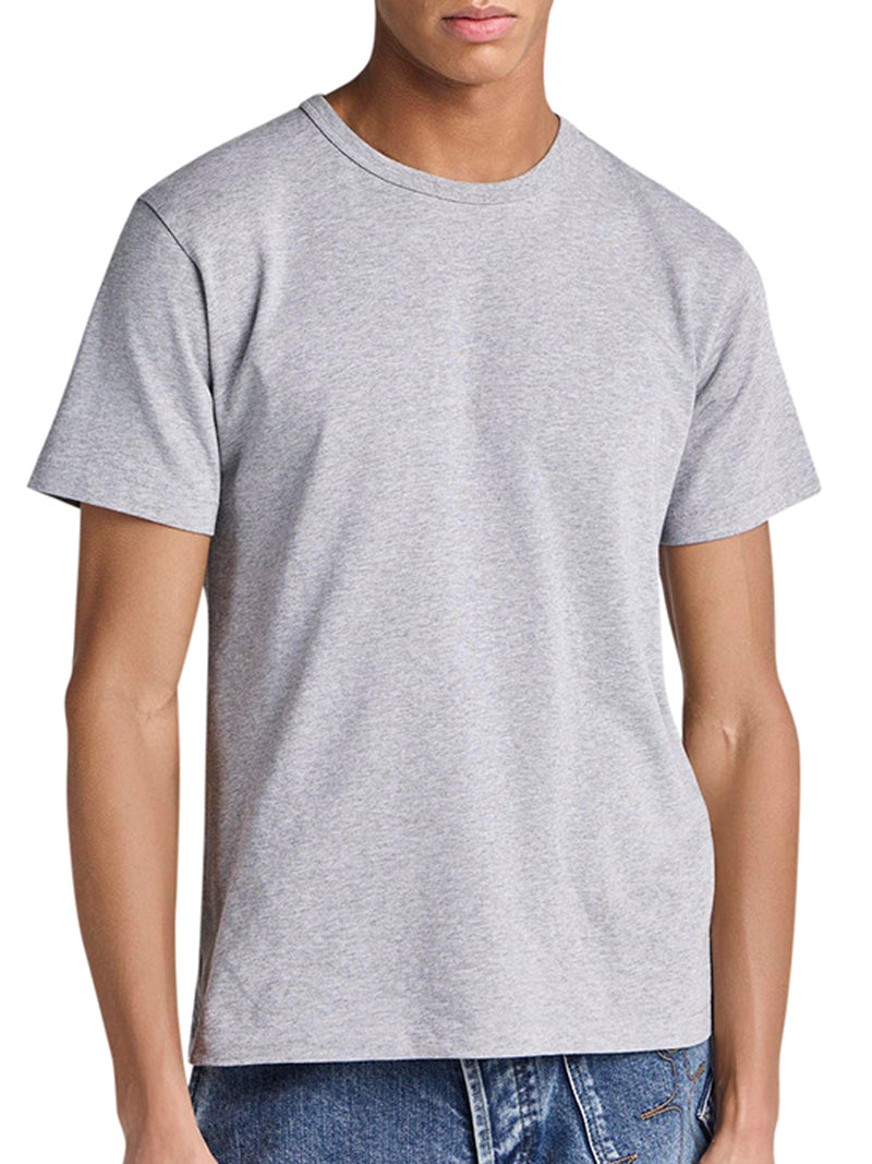T-SHIRT WITH ANCHOR EMBROIDERED IN MEDIUM GREY MÉLANGE