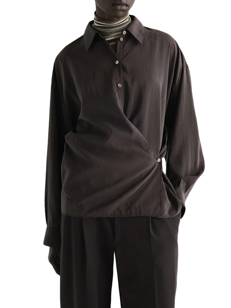 STRAIGHT COLLAR TWISTED SHIRT