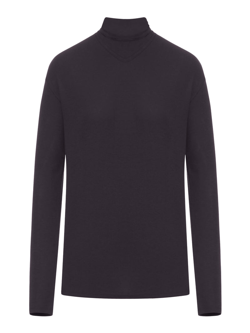 LONG SLEEVE FOULARD TOP IN JERSEY