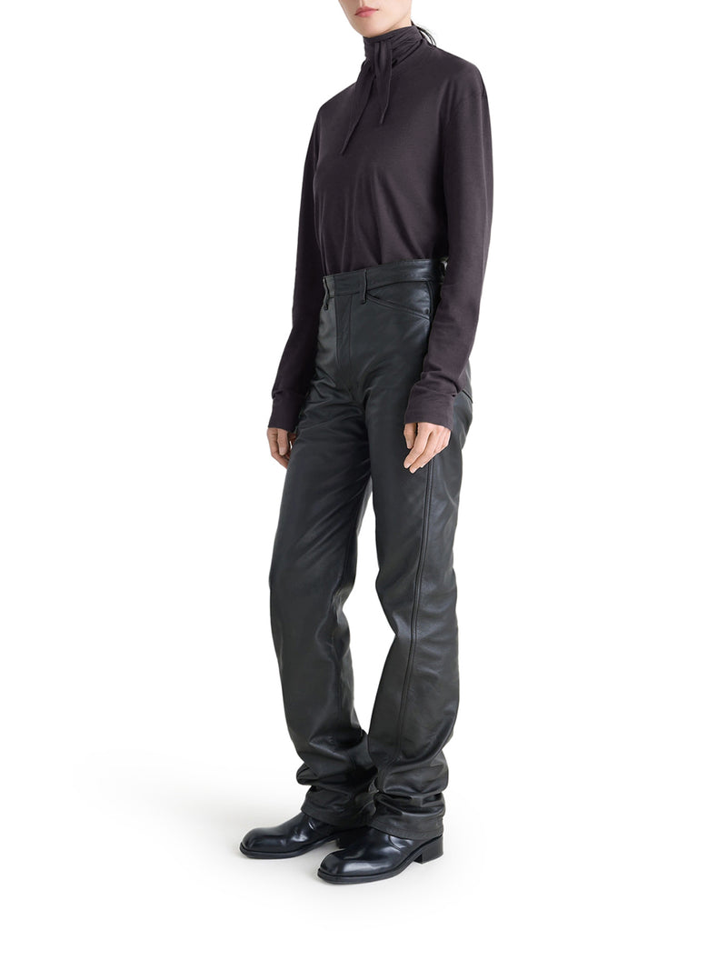 LONG SLEEVE FOULARD TOP IN JERSEY
