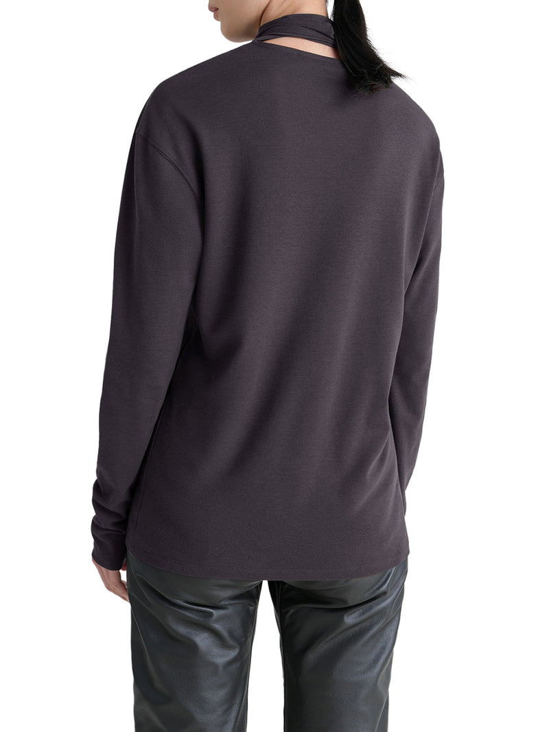 LONG SLEEVE FOULARD TOP IN JERSEY