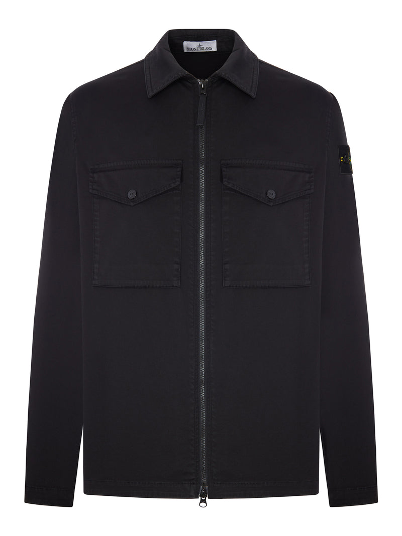 COTTON OVERSHIRT WITH STONE ISLAND BADGE