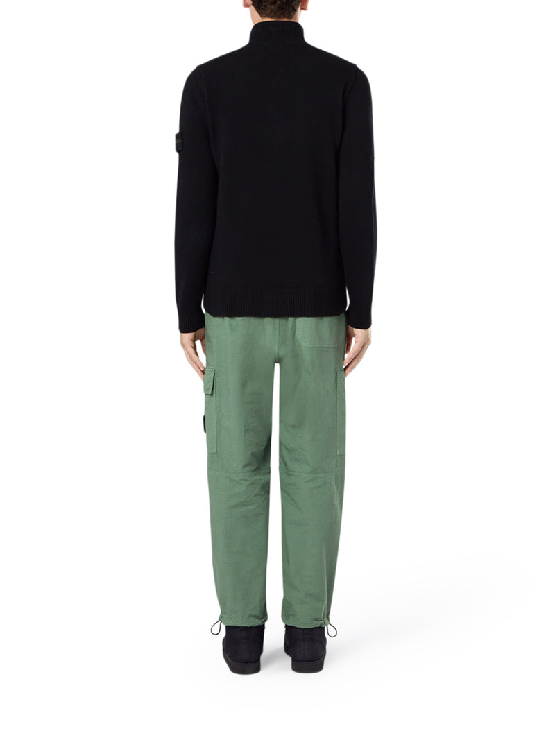 REGULAR FIT SWEATER WITH SHORT ZIP AND FAKE BUTTONS