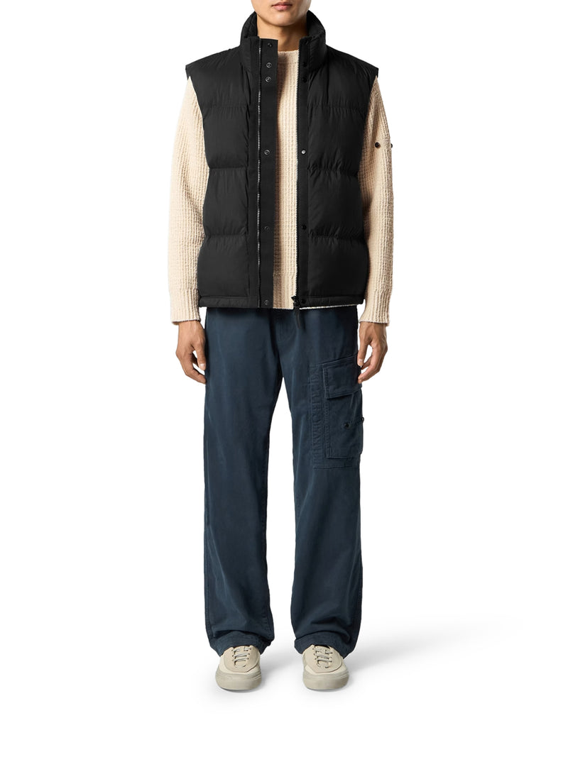 QUILTED NYLON DOWN VEST WITH HIGH COLLAR