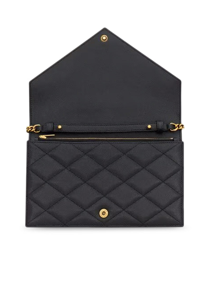 PARIS WALLET WITH CHAIN ??IN GRAIN DE POUDRE EMBOSSED LEATHER