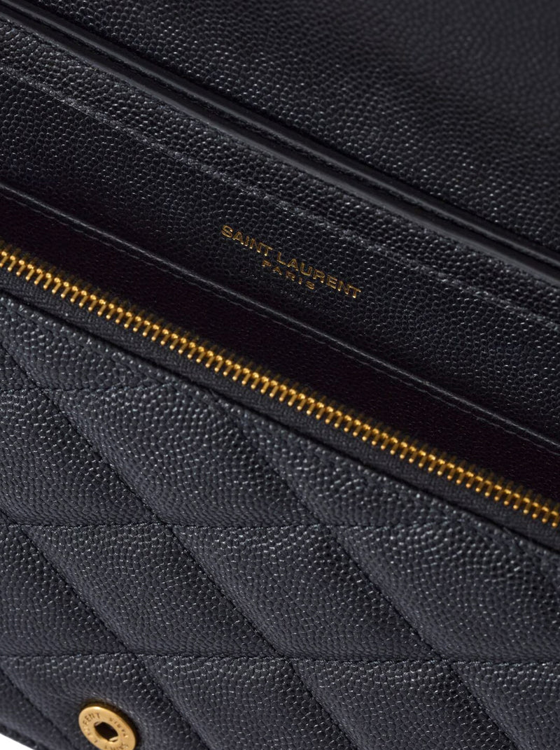 PARIS WALLET WITH CHAIN ??IN GRAIN DE POUDRE EMBOSSED LEATHER