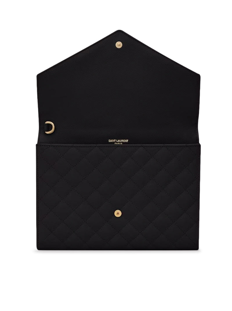 ENVELOPE POUCH IN GRAIN DE POUDRE MIX MATELASSÉ EMBOSSED LEATHER