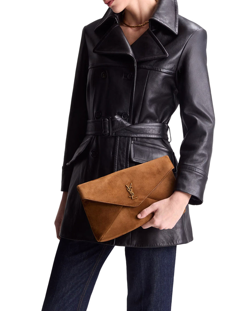 LARGE CASSANDRE ENVELOPE CLUTCH IN SUEDE