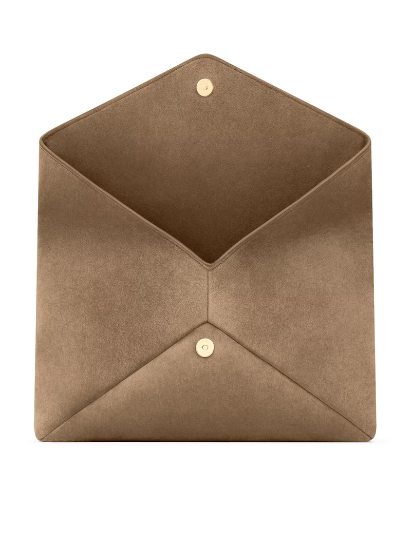 LARGE CASSANDRE ENVELOPE CLUTCH IN SUEDE