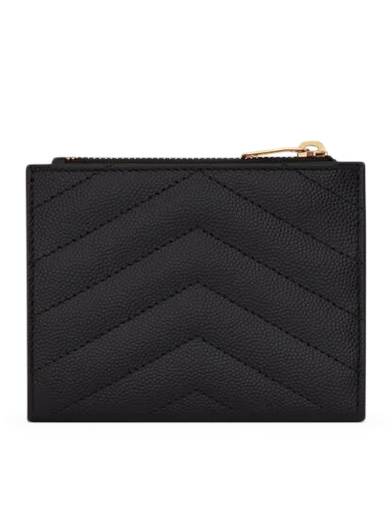 CASSANDRE QUILTED BI-FOLD WALLET IN POWDER GRAIN EMBOSSED LEATHER