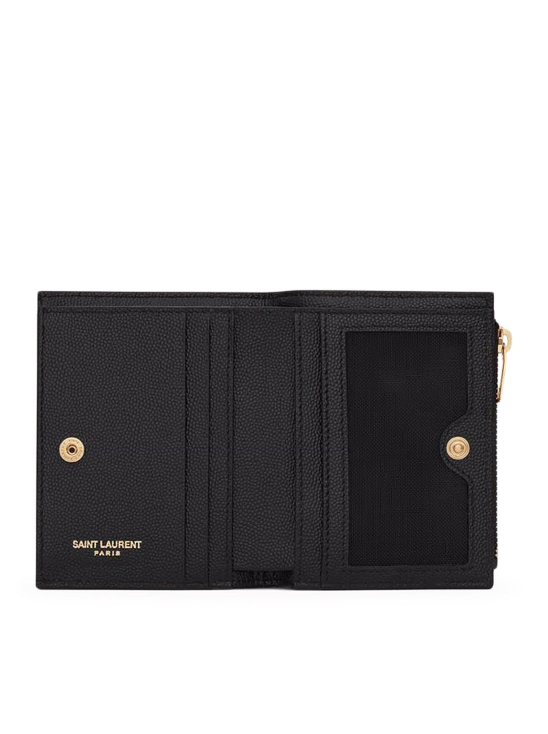 CASSANDRE QUILTED BI-FOLD WALLET IN POWDER GRAIN EMBOSSED LEATHER