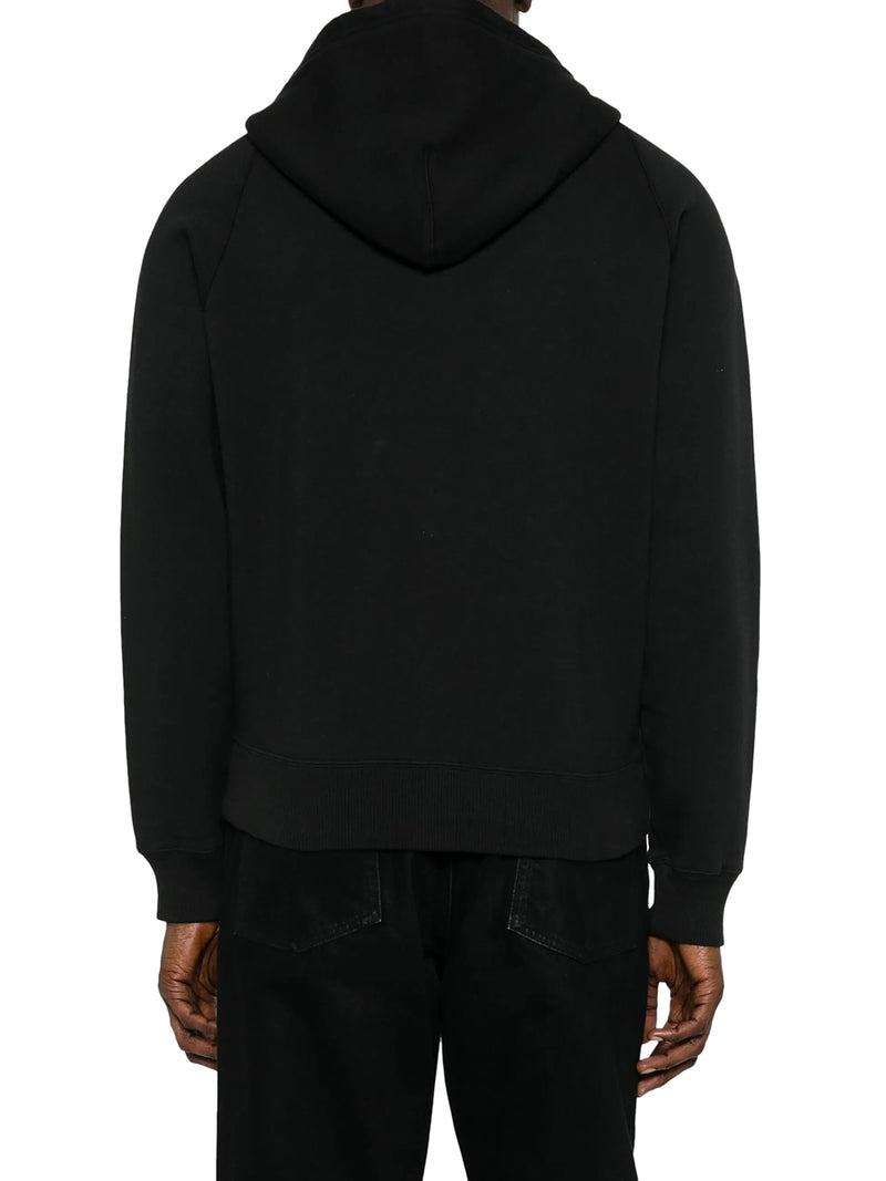 COTTON JERSEY SWEATSHIRT WITH ZIP AND HOOD