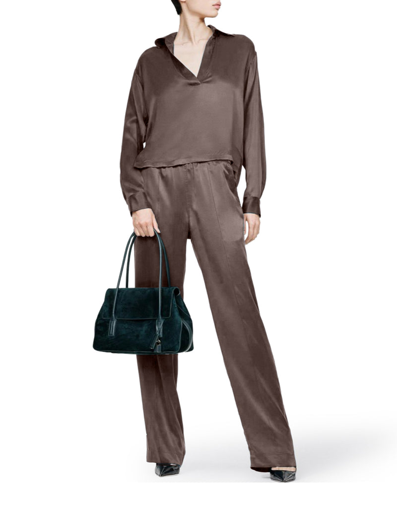 PEACH-FEEL SILK SATIN PJ PANTS
