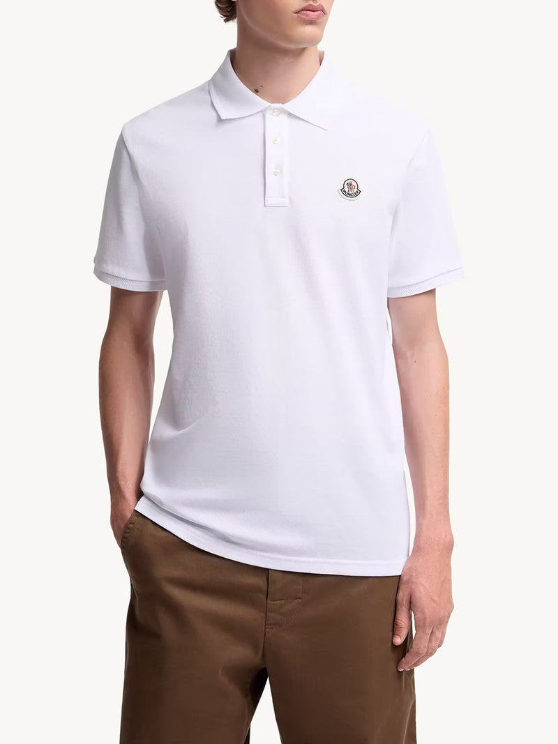 COTTON PIQUET POLO SHIRT WITH LOGO PATCH