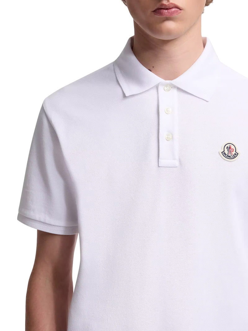 COTTON PIQUET POLO SHIRT WITH LOGO PATCH