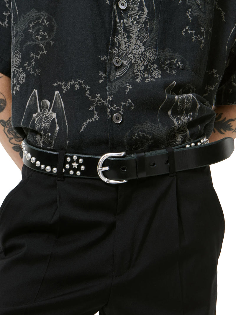 STAR FALL BELT IN BLACK LEATHER